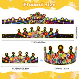 Hooqict Birthday Crowns for Kids Classroom 30 Pack Party Hats Paper Birthday Hats Happy Birthday Crowns for Kids Preschool Birthday Boys Girls Crowns, Birthday Gifts for Students Decor