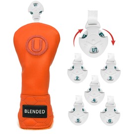 Golf Club Headcover Orange Wood Cover Driver Fairway Wood Utility Hybrid Headcover with Number Tag