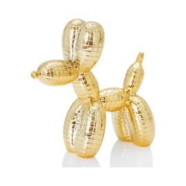 BOIHEGU Disco - Estatua de perro dorado de 5 pulgadas, cosas geniales para estantes y decoración de mesa de fiesta