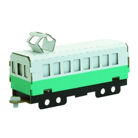 hacomo vehicle series train (green) cardboard craft kit