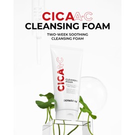 DERMAFIRM Cica AC Cleansing Foam 5.29 oz | Glycolic Acid Face Wash Niacinamide Face Wash Hydrating Facial Cleanser for Oily, Sensitive & Dry Skin | Korean Skincare Water Based Cleanser for Women & Men