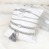 Bufenia Set of 5 Boho Layered Tassel Bracelets Set Silver