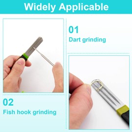 V-Groove Sharpener for Darts Fishing Hook, Steel Tip Dart Point Sharpener Tool Double Sided to Reduce Bounce-Outs Improve Accuracy Portable Fishing Grinding Tool Accessories for Rapid Sharpening