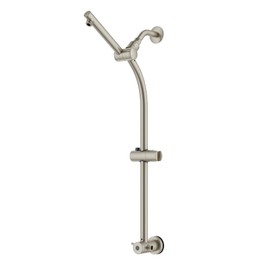 Westbrass SB1520-07 Drill-Free 21" Adjustable Height Shower Head and Handheld Sprayer Slide Extension Bar with Diverter, Satin Nickel