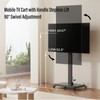 Mobile TV Cart with Handle Stepless Lift,Rolling TV Stand for