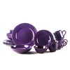 HomeVss, Pearl Dots Stoneware Dinnerware Set (20pc Set, Purple)
