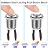 Gebildet 3 Pcs Prewired Waterproof Push Button Latching Self-Locking Stainless