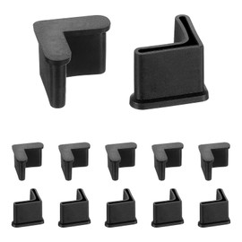 uxcell 12 Pcs 1" x 1" Rubber Foot Pads Covers, L Shaped Furniture Angle Pads Leg Caps End Covers Floor Protector Anti-Slip Angle Iron for Shelving, Black