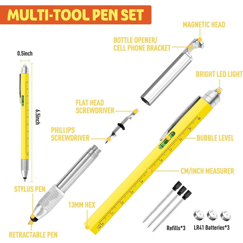SsnDdm 9-in-1 Multitool Pen – Multi-function Set, Utility toll for