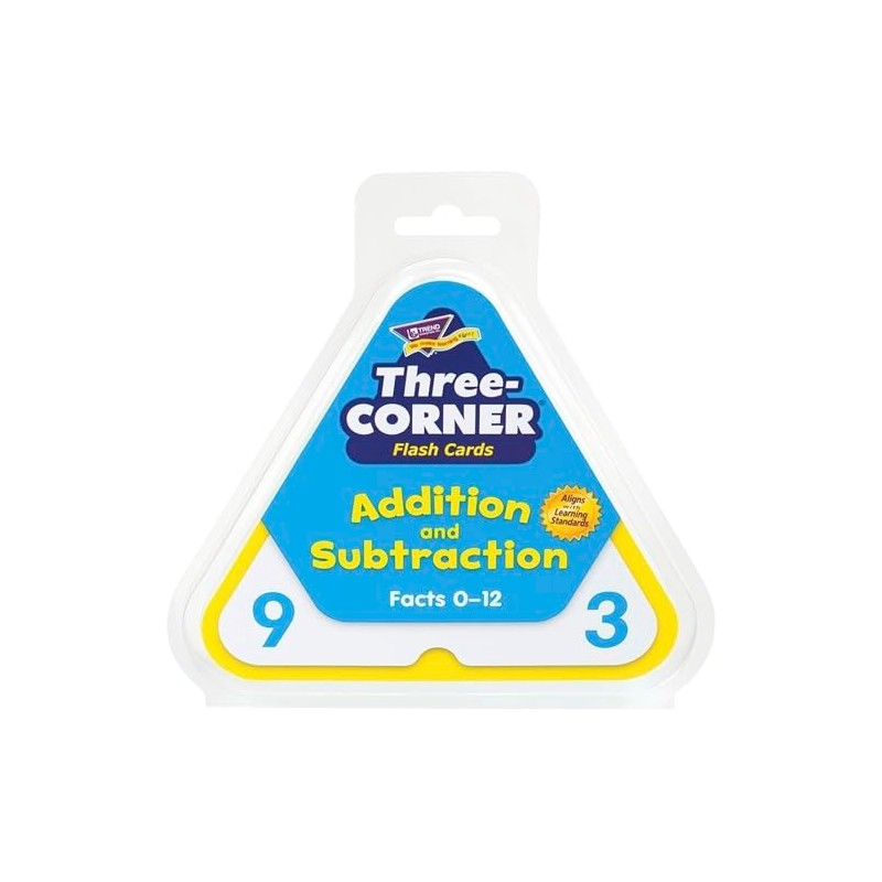 Trend Enterprises: Three-Corner Addition and Subtraction Flash Cards, T1670, Interactive