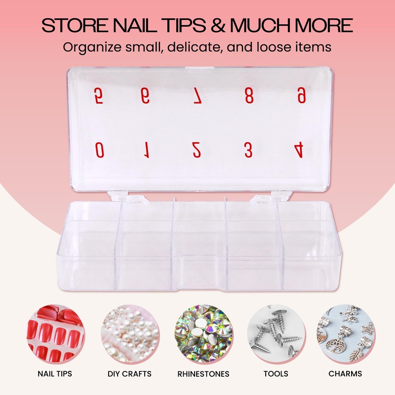Beauticom USA Small Empty 10 Space Nail Art Tip Storage