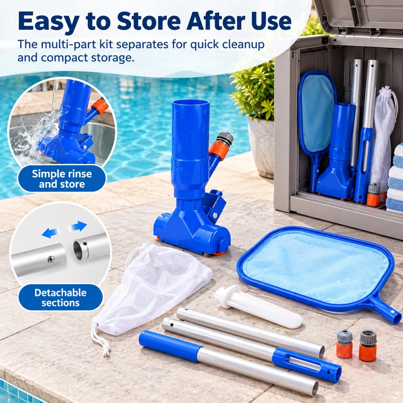 Portable Pool Vacuum Kit for Manual Cleaning – Garden Hose