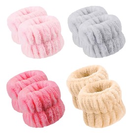 Amsomyin 8Pcs Microfiber Wrist Bands for Washing Face, Absorbent Face Washing Wristbands, Spa Wristbands for Face Washing, Wrist Towels for Washing Face, Prevent Water from Spilling Down Your Arms.