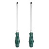 HARFINGTON 2pcs SL8 Flat Head Screwdriver 11.8" Magnetic Demolition Slotted