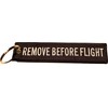 Remove Before Flight Double Sided Embroidered Fabric Keychain Ring Key