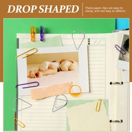 COHEALI 100pcs Cute Paper Clips Teardrop Stainless Steel Drop-Shaped Paper Clips Bookmarks Paper Clips Clamps for Memo Paper Photo Office School Supplies Wedding Invitations Crafts Scrapbooking