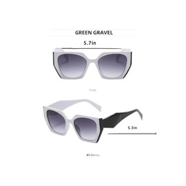 Rivolano Fashion Oversized Square Sunglasses for Women - Classic Cat Eye Style with Big Frame, Trendy Cute & Stylish (Black & White style)