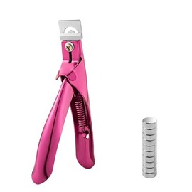 Corigly Acrylic Nail Clippers with 15Pcs Magnets - Adjustable Stainless Steel Nail Cutter Trimmer for Acrylic Nails Fake Nail Tips, Nail Trimmer for Salon Home Nail Art, Pink