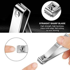 IsMwav Straight Edge Toenail Clippers Stainless Steel Nail Clippers for Men Women Thick Nails, 6PCS,Silver