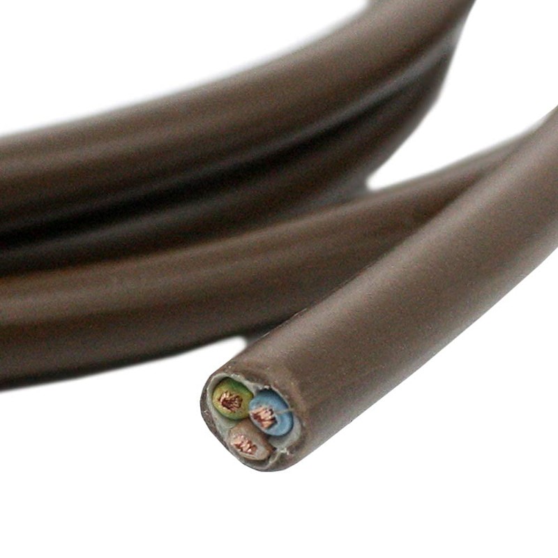 3 m Cable H03VV-F 3 x 0.75 mm² Brown PVC