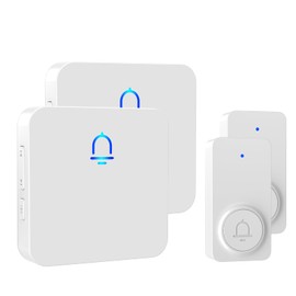 SECRUI Doorbell, Hassle-Free Install Door Bells, Wireless Range up to 1000Ft, 32 Melodies, 5 Adjustable Volume Levels, 2 Receivers+2 Buttons