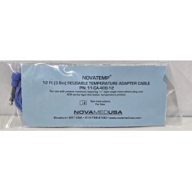 Novamed Novatemp 11-CA-400-12 Temperature Adapter Cable, Right Angle Phono - 2 Pin Molex