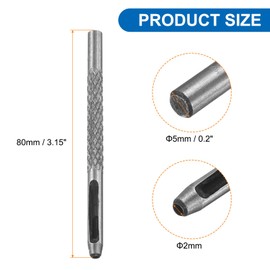 sourcing map 2pcs Leather Round Hole Punch, 2.5mm Hollow Hole Puncher Cutter Carbon Steel Circle Hole Punching Cutting Tool for Belt/DIY Leather Craft