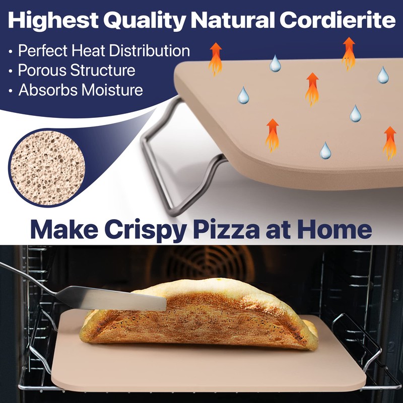 Pizza Stone for Oven and Grill 15x12 inch Square -