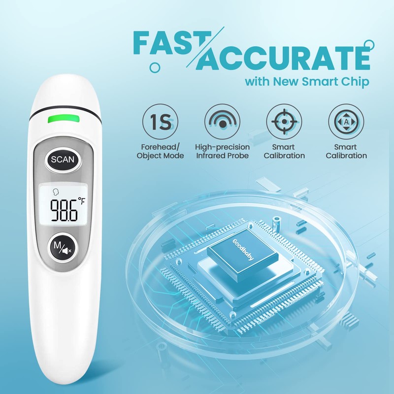 Infrared Thermometer for Adults,Forehead and Ear Thermometer for Fever, Babies,