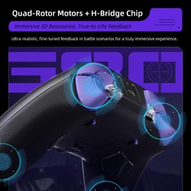 Thunderobot G80 1000HZ Wireless Gaming Controller for NS/PC/iOS/Android with Charging Dock,Hall-effect Adjustable Joystick,Dual-Mode Force-Switch Triggers,Optical Micro Switches,RGB Backlight (Black)