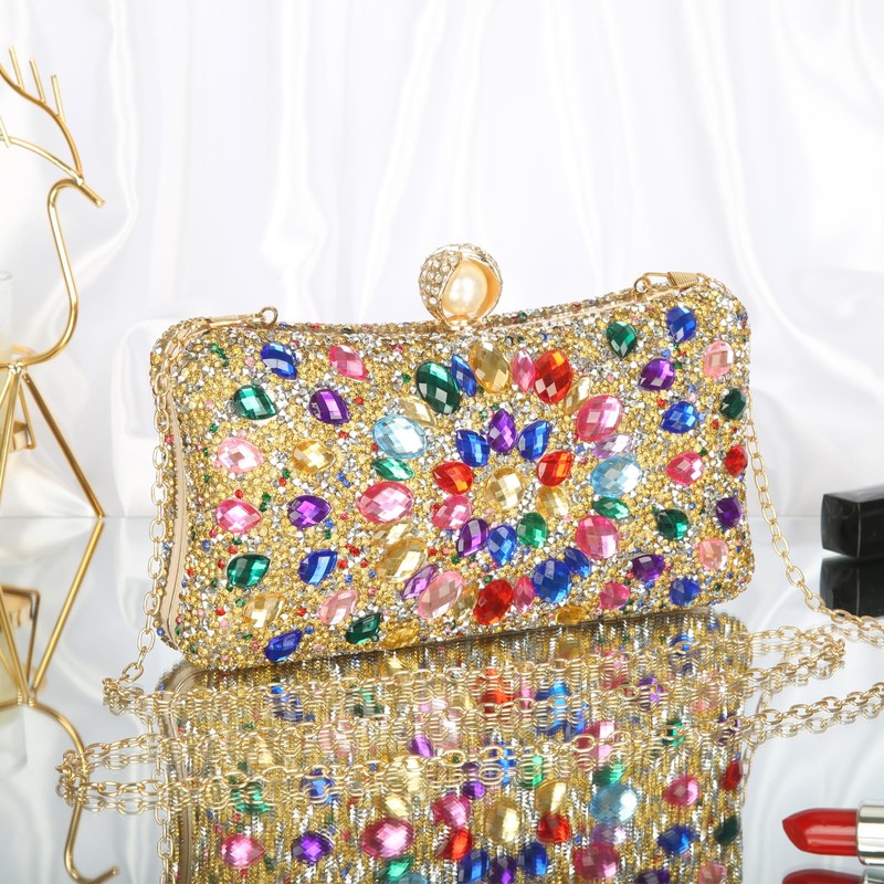 Beaguful - Bolsas de noche para mujer, con diamantes de