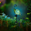 TEYIGARDEN Peacock Solar Garden Lights, Metal Stake with Glass Accents