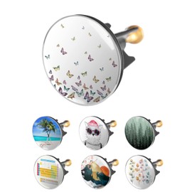Arteneur Sink Plug 40 mm Butterflies - Stainless Steel Eccentric Plug with Extra Heavy Brass Screw for Stable Hold | Universal Drain Plug for Sink