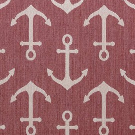 Gertmenian Indoor Outdoor Area Rug, Classic Flatweave, Washable, Stain & UV Resistant Carpet, Deck, Patio, Poolside & Mudroom, 6x9 Ft Medium, Anchors, Red, 22218