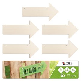 Wooden Sign Arrow Sign Sign 27 x 13 cm Pack of 5