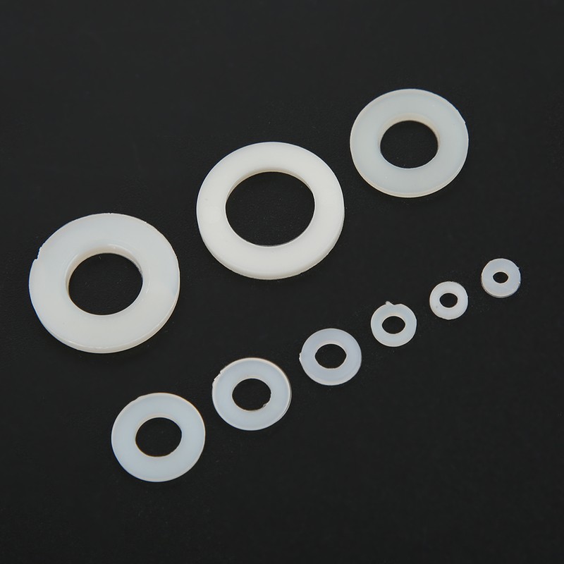 600Pcs Flat Washer 9 Sizes White Nylon Gasket Assortment Kit