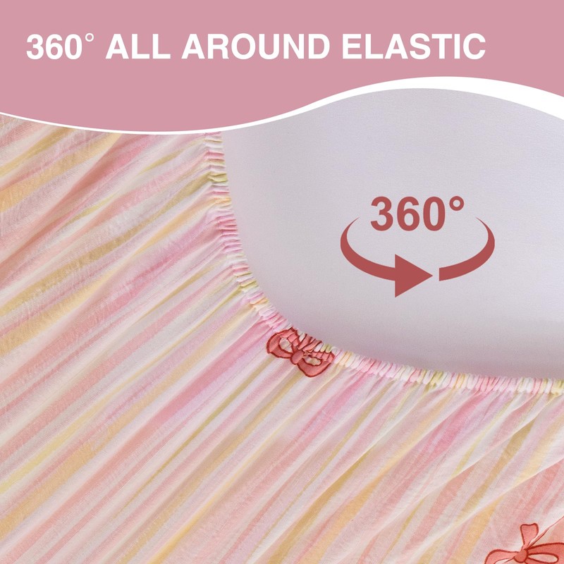 A Nice Night Zipper Bedding Pink Bow Printed on Colorful