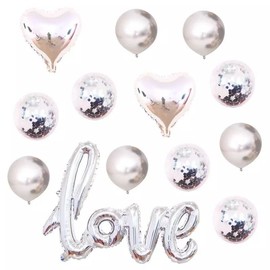 Love Balloons Inflatable For Valentines Anniversary Wedding Engagement Proposal Love Celebration Party Decorations Foil and Latex Confetti Balloons