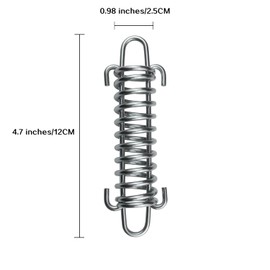 Stainless Steel Dog Leash Shock Absorbing Spring by SUUJI - 4 Pcs Dog Cable Tie Out Buffer Spring for Run Or Training,Heavy Duty Tent Rope Fixed Buckle Tensioner for Outdoor Hiking Camping