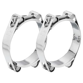 sourcing map 2Pcs T-Bolt Hose Clamp, 304 Stainless Steel Intake Soft Hose, Clamp Range 70-80mm for 3.15" Hose ID, T-Clamps for Automotive, Intercooler, Radiator, Silver