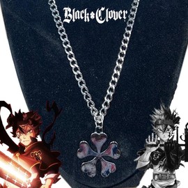 Black Clover 5 Leaf Clover 5mm Necklace Stainless Steel 22 inches long