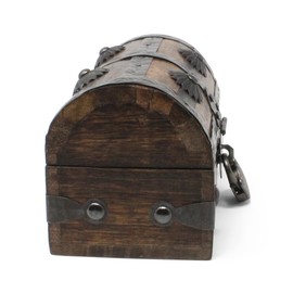 Nautical Cove Keepsake Wooden Treasure Chest with Antique Jewelry Lock and Key (Small 5 x 3 x 3.25)