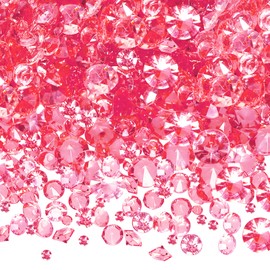TOAOB 5000pcs 3 mm 6 mm 10 mm Pink Crystals Acrylic Diamonds Table Scatter Confetti Clear Rhinestone Stones for Centerpiece Wedding Bridal Shower Vase Beads Decorations