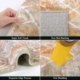 HEBE Hallway Runner Rug 2'x6' Washable Vintage Distressed Area Rugs Non Slip Laundry Rug Runner Boho Floor Carpet Runners for Hallways Entryway Laundry Room Kitchen Bathroom