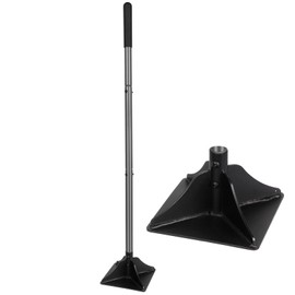 Walensee Steel Tamper with 48 inch Handle 8"x8" Garden Rubber Grip for Laborsaving All-Steel Heavy Duty Ideal Tool Leveling Ground Installing pavers and Repairing Blacktop