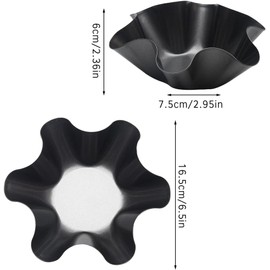 AQEENURA Tortilla Pan Set - Nonstick Large Taco Shell Bowl, Carbon Steel Tortilla Maker, Tostada Shell Pans for Baking and Frying 16.5x7.5x6cm (4PCS)
