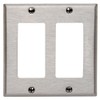 Leviton 2-Gang Decora/GFCI Device Decora Wallplate, Device Mount, 84409-40, Stainless