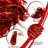 Lovecheer 24PCS Red Pom Poms Cheerleading Fluffy Metallic Cheer Pom