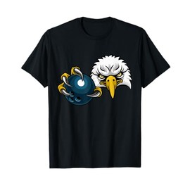 Eagle Hawk Bowling Ball Bald Eagles Cartoon Character T-Shirt