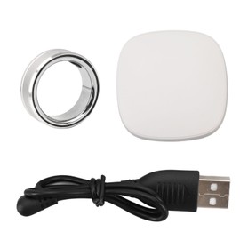 Smart Health Ring Silver Pedometer Waterproof Body Temperature Monitoring Sleep Tracker Ring for Gift No. 23